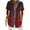 Burgundy, variant on Womens Waffle Knit Tops Gradient Print Button Down Turndown Collar Short Sleeve Loose Fit with Pockets Casual Summer Blouse for Daily Wear Olive Green