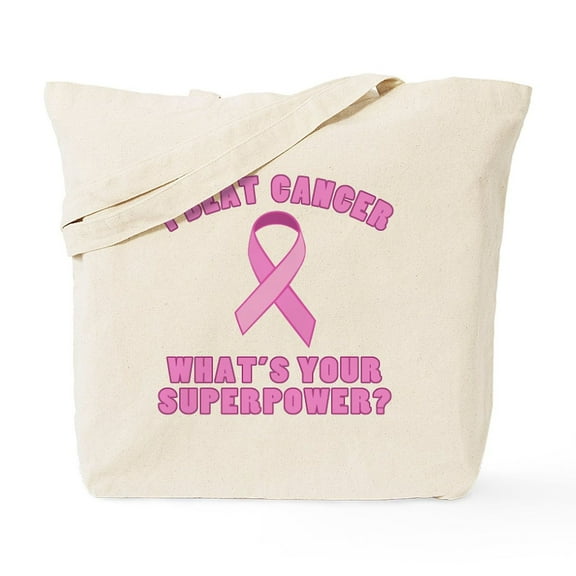 CafePress - I Beat Cancer Superpower Tote Bag - Unisex Canvas Tote Bag, Beige, 1-Piece