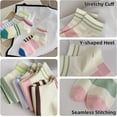 thumbnail image 4 of 5 Pairs Cute Striped Ankle Socks Academic Style Low-cut Socks for Women (5 Pairs-Set03), 4 of 7
