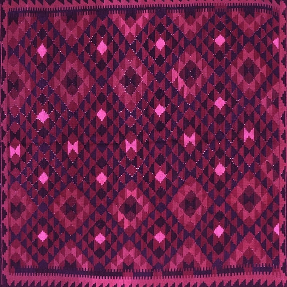 Ahgly Company Indoor Square Oriental Pink Traditional Area Rugs, 6' Square
