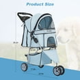 thumbnail image 7 of BestPet 3 Wheels Pet Stroller Dog Cat Stroller Folding Carrier Waterproof with Cup Holder (Light Blue), 7 of 7