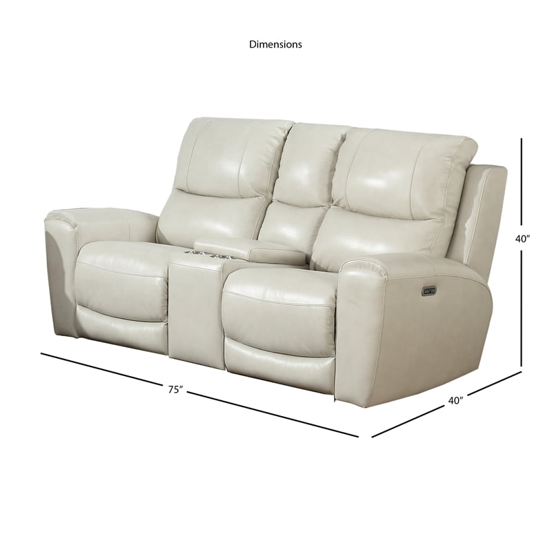 Laurel Ivory Leather Power Reclining, Ivory Leather Sofa And Loveseat