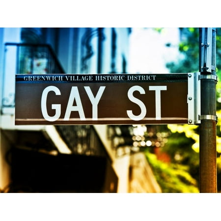 Urban Sign, Gay Street, Greenwich Village District, Manhattan, New York, USA, Colors Photography Print Wall Art By Philippe