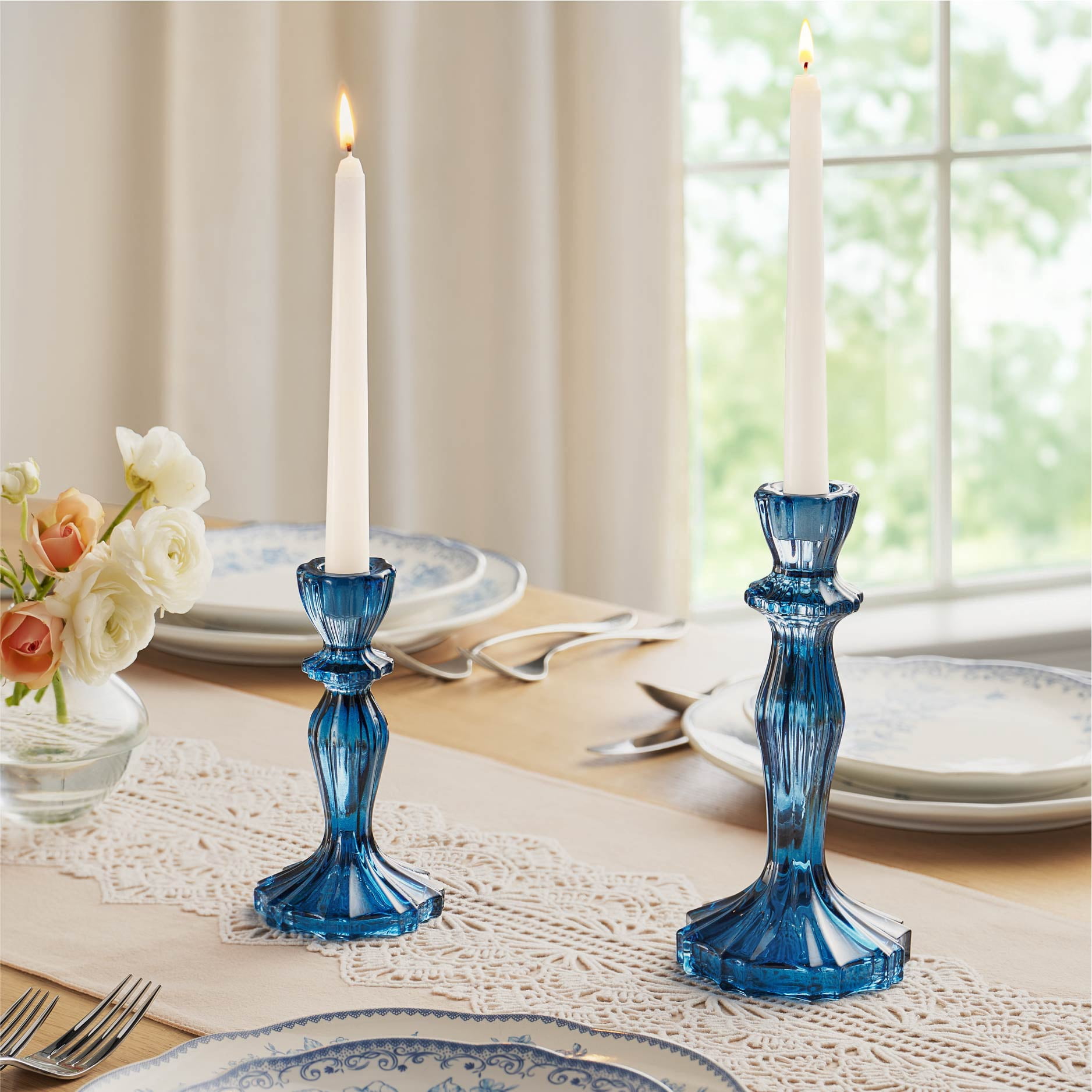 The Pioneer Woman Blue Glass Candleholder, Small