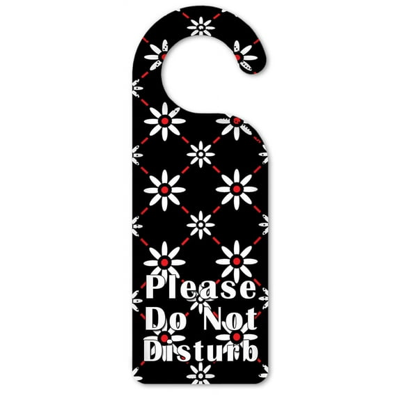 Do Not Disturb Door Knob Hanger Sign - White Daisies