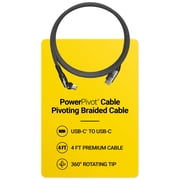 Scosche PowerPivot® 4ft Braided USB-C to USB-C Cable 360° Pivot Fast Charge & Sync Black SCCPB4-HTSK