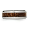 thumbnail image 3 of Chisel Stainless Steel Polished with Brown Koa Wood Inlay Enameled 8mm Band, 3 of 7