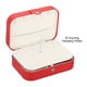 thumbnail image 4 of Estuche de viaje para joyas Uxcell, pequeño organizador de joyas, caja de joyería portátil de doble capa para almacenar anillos y aretes, rojo, 4 of 5