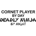 thumbnail image 2 of CafePress - Cornet Player Deadly Ninja -  Round Wood Ornament 4", 2 of 2