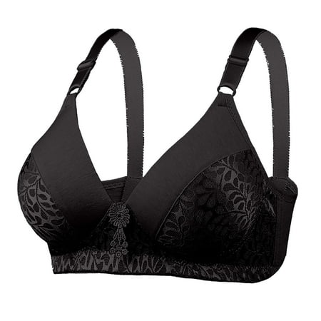 

Bigersell Workout Bra Woman Ladies Bra without Underwire Vest Large Lingerie Bras Everyday Bra Female Spandex Sleeping Bra Big & Tall Lace Bra Style 147 Black S