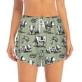 thumbnail image 2 of Yiaed Farm Cows Print Women's Running Shorts with Liner 3 Zipper Pockets Elastic Workout Athletic Gym Yoga Shorts-X-Large, 2 of 7