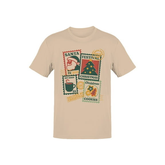 Vintage Christmas Stamp Collection Men's T-shirt