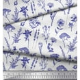 thumbnail image 3 of Soimoi Blue Rayon Fabric Leaves & Primrose Floral Print Fabric by the Yard 56 Inch Wide, 3 of 3