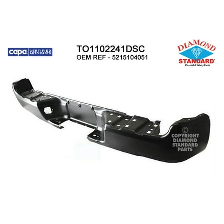 REAR STEP BUMPER FACE BAR; BLACK; MADE OF STEEL