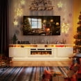 thumbnail image 2 of Sonegra Modern Fireplace TV Stand for TVs Up to 90" with Music Sync LED, 80" Entertainment Center with Electric Fireplace, TV Console with Storage Cabinets for Living Room, White, 2 of 9