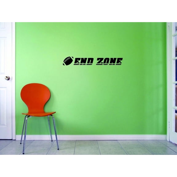 Custom Decals End Zone Wall Art Size: 8 X 20 Inches Color: Black
