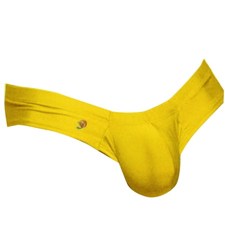 

ELENXS Mens Low Waist U Convex Briefs Pants Thongs Underwear Underpant Solid Color