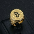 thumbnail image 6 of MayiaHey Bitcoin Sign Ring, Bling Money Sign Ring for Men, Gold Bit Coin Symbol Ring Iced Out Bitcoin Jewelry, Gold Money Luck Sign Ring Rock Money Symbol Ring Punk Initial Letter Ring, 6 of 6