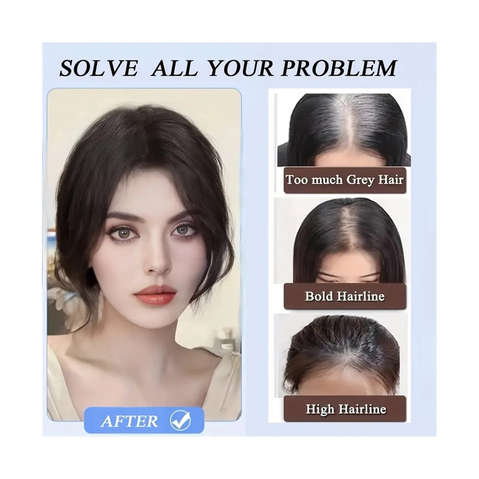 Natural Human Hair Clip-In Bangs,Hairline Replacement Lanugo Bangs Hand Woven Hair Bangs with Sideburns Clip in Hair Extensions