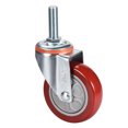 thumbnail image 1 of Ruedas giratorias PU Caster de 3 pulgadas con vástago roscado M16 x 40 mm y capacidad de 264 lb, 1 of 3