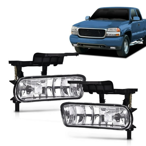 PIT66 Fog Light Assembly Driver & Passenger Side Fit for 1999-2002 Chevy Silverado 1500 2500/01-02 Silverado 1500HD 2500HD 3500/00-06 Tahoe Suburban 1500 2500