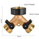 thumbnail image 2 of 4X Grifo de JardíN de 2 VíAs de LatóN Hembra 3/4 y VáLvula de Riego Divisor de Agua Conector RáPido Divisor de Manguera de JardíN, 2 of 5