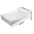 thumbnail image 2 of Aquaterior Rectangle White Porcelain Ceramic Bathroom Vessel Sink Bowl Basin with Chrome Drain 26"x15-5/8"x5-1/3", 2 of 8