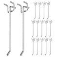thumbnail image 1 of Uxcell 20 Crochets pour Panneau Perforé, Kit de Crochets pour Panneau Perforé de 5,9 Pouces pour Rangement d'Outils de Garage, Ton Argenté (Taille 1mm), 1 of 7