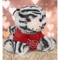 thumbnail image 5 of DolliBu I LOVE YOU Super Soft Squat White Tiger Plush- Stuffed Squat White Tiger Animal with Red Shirt For Valentine, Anniversary, Romantic Date, Boyfriend, or Girlfriend Gift - 8 inches, 5 of 8