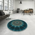 thumbnail image 4 of Ahgly Company Tapis d'Intérieur Lavables en Machine Rectangle Aigue-Marine de Transition, 2' x 3', 4 of 7