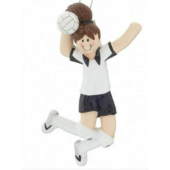 Brunette Volleyball Girl Spiking Ball Sports Christmas Ornament Decoration