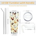 thumbnail image 4 of Chicken 40oz Tumbler with Handle and Straw, Rooster Hen Cup Coffee Mug Stainless Steel Insulated Water Bottle, Yellow Chicken Gifts for Chicken Lovers Women Birthday Christmas, 4 of 6