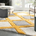 thumbnail image 6 of Well Woven San Francisco Posh Yellow Modern Geometric Trellis 7'10" x 9'10" Shag 3D Textured Area Rug, 6 of 8