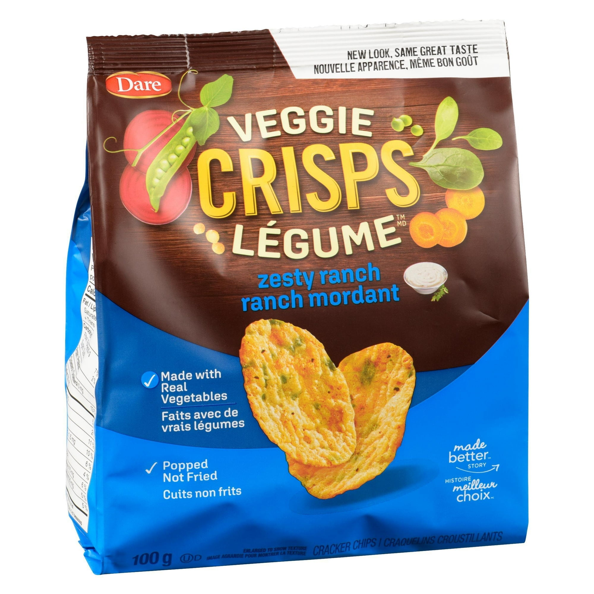Dare Veggie Crisps Zesty Ranch Crackers Chips, 100 g