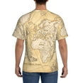 thumbnail image 3 of Bixox Men's World Map Printed Short Sleeve Skinny Athletic T-Shirt, 3 of 6