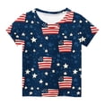 thumbnail image 6 of MKOSPLRT Red White Blue Kids's Shirts 3-12 Years Short Sleeve USA Flag T Shirts Lightweight Summer Shirts Funny Beach Holiday Tees, 6 of 7