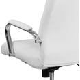 thumbnail image 5 of Whitney High Back Desk Chair - White LeatherSoft Executive Swivel Office Chair with Chrome Frame - Swivel Arm Chair, 5 of 8