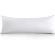 Vedanta Home Collection White Body Pillow Case, 20"x 60" 100% Natural 600 TC Cotton 1 Piece Envelope Closure Long Pillow Cover