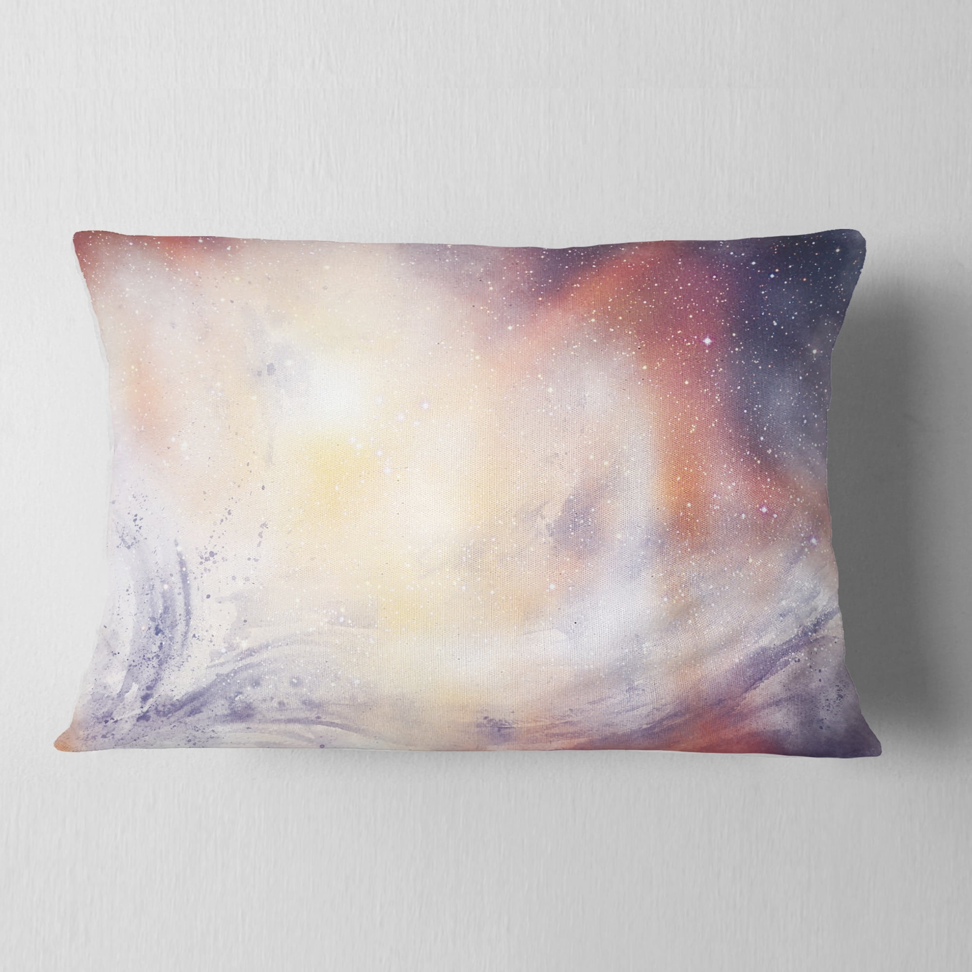 Designart Blurry Watercolor with Star - Abstract Throw Pillow - 12x20