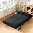 thumbnail image 2 of Soft Touch Velvet & Sturdy Metal Frame - 39″ Convertible Chair Bed for Home Comfort, 2 of 6