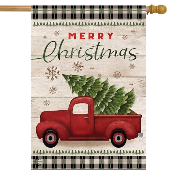 Briarwood Lane Merry Christmas Pickup Truck House Flag