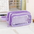 thumbnail image 5 of Lzobxe Pencil Pouch Large Capacity Pencil Case with Zipper and Clear Window, Stationery Holder Cosmetic Bag with Handle for College, Office, Travel, 5 of 9