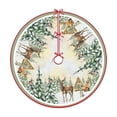 thumbnail image 2 of Christmas Tree Skirt with Snowflake Pattern, Red and White Polyester Base Cover for Holiday Trees, 2 of 6