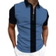 thumbnail image 1 of Camisas de Manga Corta para Hombre, Camisa de Malla con Cremallera de la Mitad de la Solapa Colorblocking, Primavera Verano Casual Top, 1 of 6