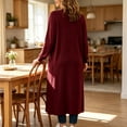 thumbnail image 4 of cocolona Long Cardigan for Women LightWeight Long Sleeve Open Front Outerwear Elegant Solid Color Long Jacket with Pockets, 4 of 6