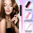 thumbnail image 3 of 3Pcs/Set Hair Styling Comb Kit with Double-side Edge Control Teasing Bristle Brush Rat Tail Women Comb Back Brushing Combing Braiding Slicking Styling Brush, 3 of 8