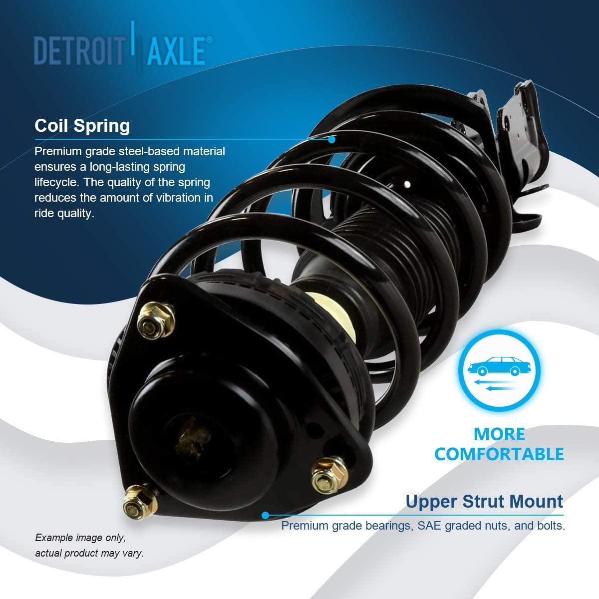 Detroit Axle - Front 12pc Suspension Kit for 2008-2010 Chrysler Town & Country Dodge Grand Caravan 2 Ready Struts 2 Lower Ball Joints 4 Tie Rods 2 Sway Bars 2 Boots