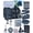 Black, variant on Black Desk Accessories  24pcs Office Supplies And Organizers With Tape Dispenser Stapler Staple Remover Ect Gift Box Packaging