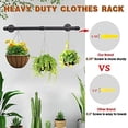 thumbnail image 6 of Wall Mounted Clothes Rack - 48" Clothing Garment Rack, Space-Saving Heavy Duty Detachable Iron Clothes Hanger Pole, Multi-Purpose Hanging Rod for Closet Storage, 6 of 8