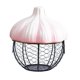 thumbnail image 1 of Cesta para huevos de cerámica, soporte versátil de hierro tejido estilo granja para huevos frescos y ajos. Rosa, 1 of 7
